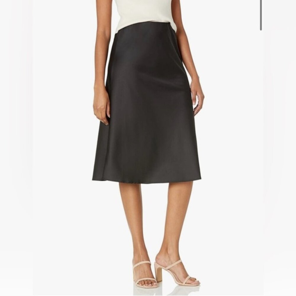 The Drop Maya Silky Slip Skirt‎ Black